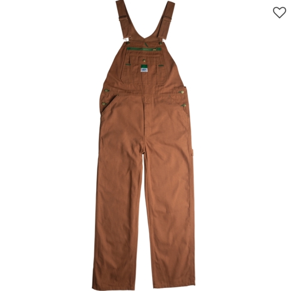 Liberty Overalls Size 38x28 Brown Duck Canvas Bib Carpenter Workwear Utility - Picture 1 of 14
